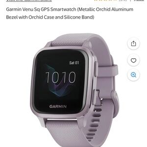 Garmin Venu SQ watch orchid/purple
